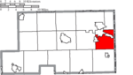 Map of Mahoning County Ohio Highlighting Poland Township